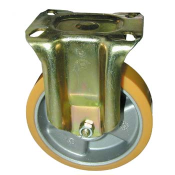 ROUE EN POLYURÉTHANE AVEC NOYAU EN ALUMINIUM ET SUPPORT FIXE