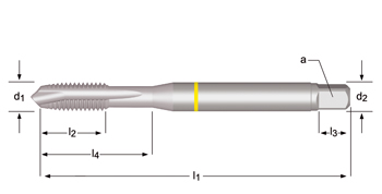 E297 - M Tarauds machine Coupe gun, Shark bague jaune