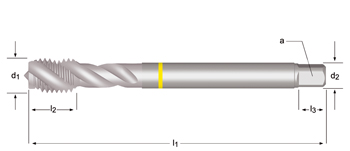 E300 - MF Tarauds machine goujures hélicoidales 40º , Shark bague jaune
