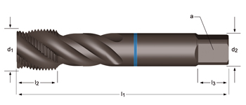 E382 - G(BSP) Machine Tap Spiral Flute 40°, Blue Shark
