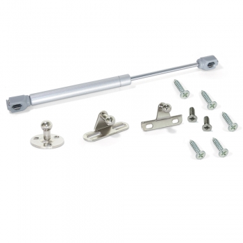 Piston pour portes relevables, force 8 kg, parcours 80 mm, avec fixation, Gris métallisé