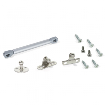 Piston pour porte abattante, force 12 kg, parcours 80 mm, avec fixation, Gris métallisé