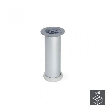Pied pour meuble, D. 40 mm, réglable 140 - 160 mm, Aluminium, Anodisé satiné, 4 ut.