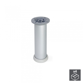 Pied pour meuble, D. 40 mm, réglable 160 - 180 mm, Aluminium, Anodisé satiné, 4 ut.
