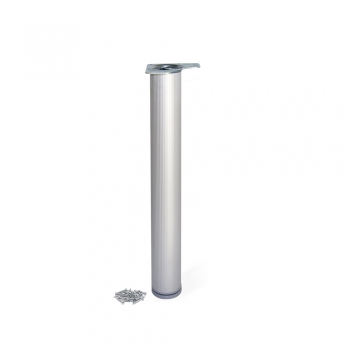 Pied pour table, D. 80 mm, réglable 710 - 730 mm, Aluminium, Anodisé mat