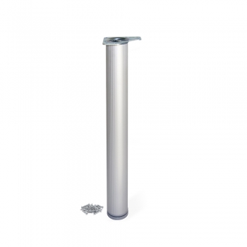 Pied pour table, D. 80 mm, réglable 870 - 890 mm, Aluminium, Anodisé mat