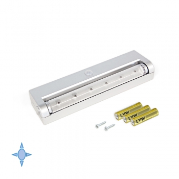 Lumière LED a piles, détecteur de mouvement, lumière blanc froid, Gris métallisé