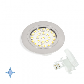 Spot LED, D. 65 mm, à encastrer, Lumière blanc froid, Plastique, Gris métalizado