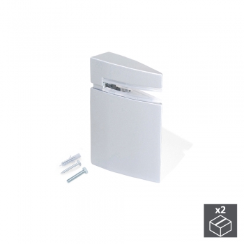 Support pour étagère en bois/verre, épaisseur 8 - 40 mm, Plastique et zamak, Gris métallisé, 2 ut.