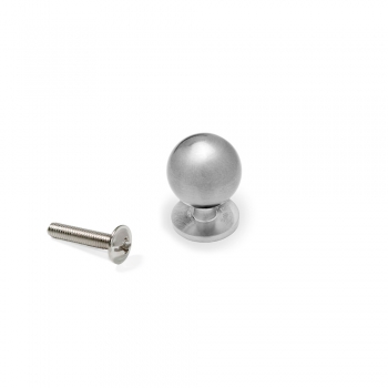Poignée pour meuble, D. 25 mm, Zamak, Nickel satiné