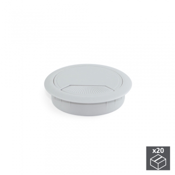 Couvercle passe-câbles, circulaire, D. 60 mm, à encastrer, Plastique, Gris, 20 ut.