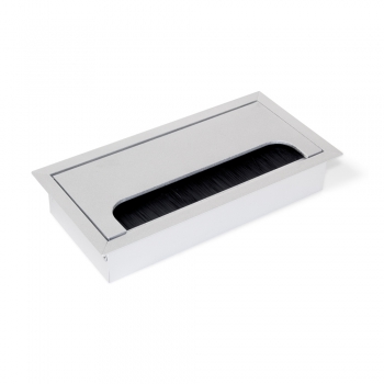 Passe-câbles table, rectangulaire, 158 x 80 mm, à encastrer, Aluminium, Anodisé mat