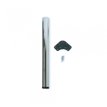 Pieds pour table, D. 60 mm, réglable 870 - 890 mm, Acier, Nickel satiné