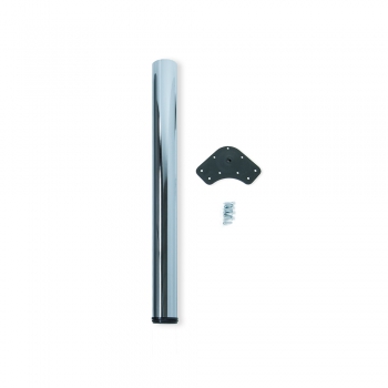 Pied pour table, D. 80 mm, réglable 710 - 740 mm, Acier, Chromé
