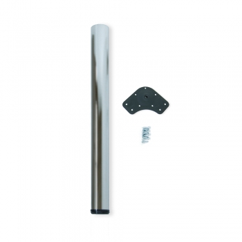 Pied pour table, D. 80 mm, réglable 1.100 - 1.130 mm, Acier, Nickel satiné