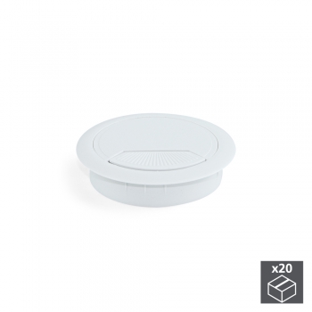 Couvercle passe-câbles, circulaire, D. 60 mm, à encastrer, Plastique, Blanc, 20 ut.
