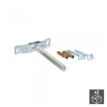 Support invisible pour étagère en bois, Acier, Zingué, 2 ut.