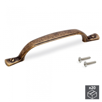 Poignée pour meuble, entraxe 96 mm, Zamak, Bronze, 20 ut.