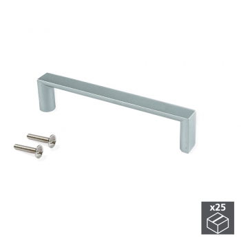 Poignée pour meuble, entraxe 96 mm, Zamak, Gris métallisé, 25 ut.