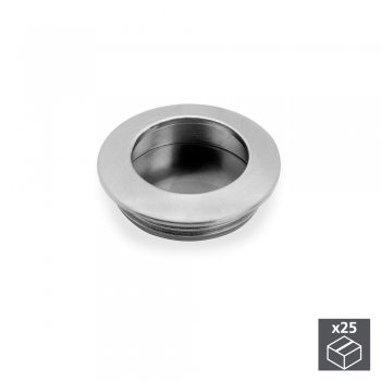 Poignée pour meuble, D. 41 mm, Zamak, Nickel satiné, 25 ut.