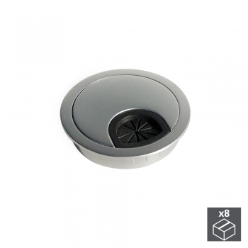 Couvercle passe-câbles circulaire, D. 60 mm, à encastrer, Zamak, Chromé mat, 8 ut.