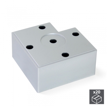Pied pour meubles, hauteur 15 mm, Plastique, Gris métallisé, 20 ut.