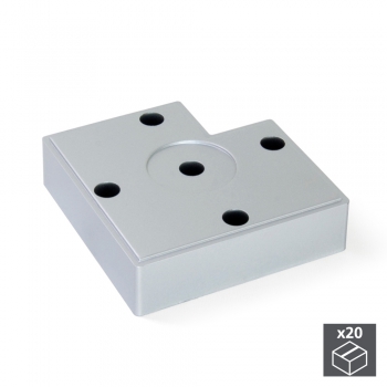 Pied pour meubles, hauteur 30 mm, Plastique, Gris métallisé, 20 ut.