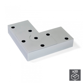 Pied pour meubles, hauteur 12 mm, Plastique, Gris métallisé, 20 ut.