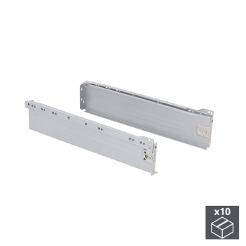 Kit de tiroir pour cuisine Ultrabox, hauteur 86 mm, prof. 350 mm, Acier, Gris métallisé, 10 ut.