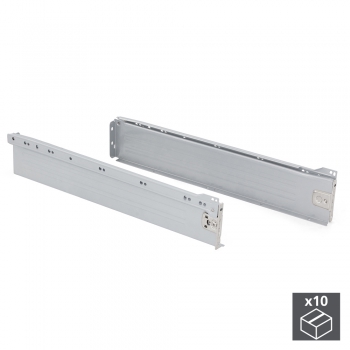 Kit de tiroir pour cuisine Ultrabox, hauteur 86 mm, prof. 500 mm, Acier, Gris métallisé, 10 ut.