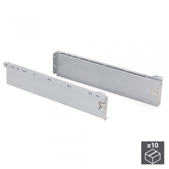 Kit de tiroir pour cuisine Ultrabox, hauteur 118 mm, prof. 500 mm, Acier, Gris métallisé, 10 ut.