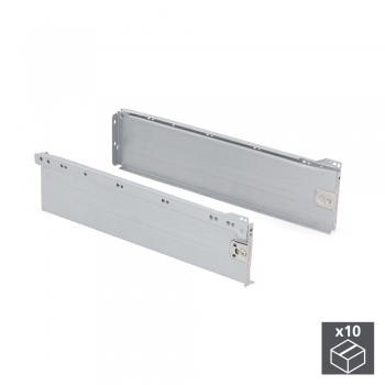Kit de tiroir pour cuisine Ultrabox, hauteur 150 mm, prof. 450 mm, Acier, Gris métallisé, 10 ut.