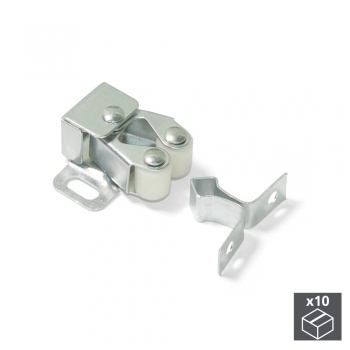 Fermeture pour meubles, silencieuse, Acier et plastique, Zingué, 10 ut.