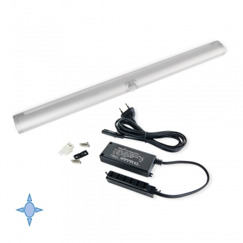 Applique LED, 595 mm, détecteur de mouvement, Lumière blanc froid, Aluminium et plastique