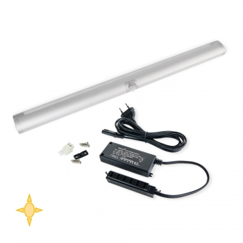 Applique LED, 595 mm, détecteur de mouvement, Lumière blanc chaud, Aluminium et plastique