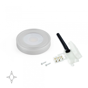 Spot LED, D. 70 mm, Lumière blanc naturel, Aluminium et plastique, Anodisé mat