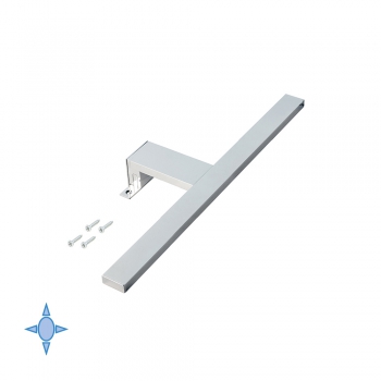 Applique LED pour miroir de salle de bain, 450 mm, IP44, Lumière blanc froid, Aluminium et plastique, Chromé