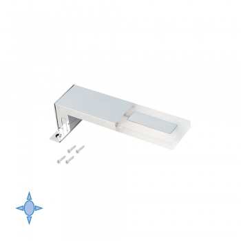 Applique LED pour miroir de salle de bain, 40 mm, IP44, Lumière blanc froid, Aluminium et plastique, Chromé