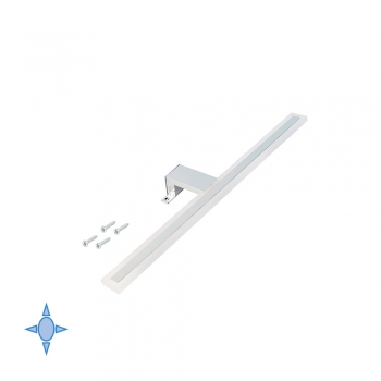 Applique LED pour miroir de salle de bain, 450 mm, IP44, Lumière blanc froid, Aluminium et plastique, Chromé
