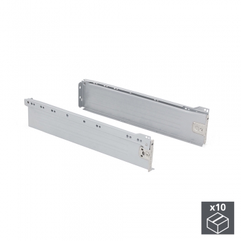 Kit de tiroir pour cuisine Ultrabox, hauteur 86 mm, prof. 270 mm, Acier, Gris métallisé, 10 ut.