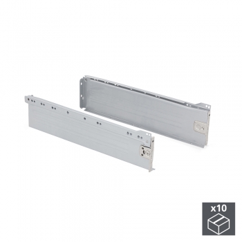 Kit de tiroir pour cuisine Ultrabox, hauteur 118 mm, prof. 270 mm, Acier, Gris métallisé, 10 ut.