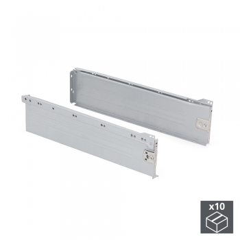 Kit de tiroir pour cuisine Ultrabox, hauteur 150 mm, prof. 400 mm, Acier, Gris métallisé, 10 ut.