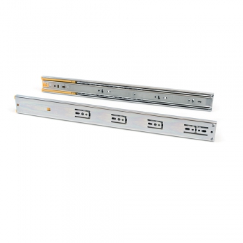 Paire de coulisses pour tiroirs, à billes, 45 x 300 mm, sortie totale, fermeture amortie, Zingué