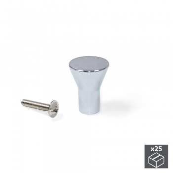 Poignée pour meuble, D. 16 mm, Zamak, Chromé, 25 ut.