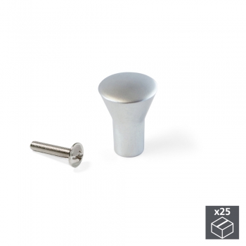 Poignée pour meuble, D. 16 mm, Zamak, Chromé mat, 25 ut.