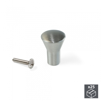 Poignée pour meuble, D. 16 mm, Zamak, Nickel satiné, 25 ut.
