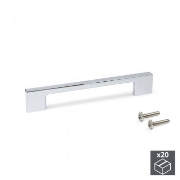 Poignée pour meuble, entraxe 128 mm, Zamak, Chromé, 20 ut.