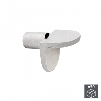 Taquets équerres, avec goujon lisse, D. 5 mm, Zamak, Nickelé, 50 ut.