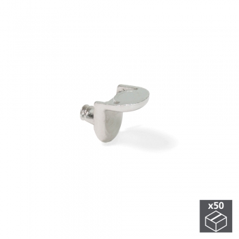 Taquets équerres, avec goujon strié, D. 5 mm, Zamak, Nickelé, 50 ut.
