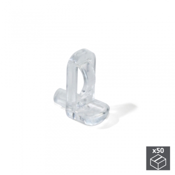 Support pour étagère en verre, D. 5 mm, Plastique, Transparent, 50 ut.